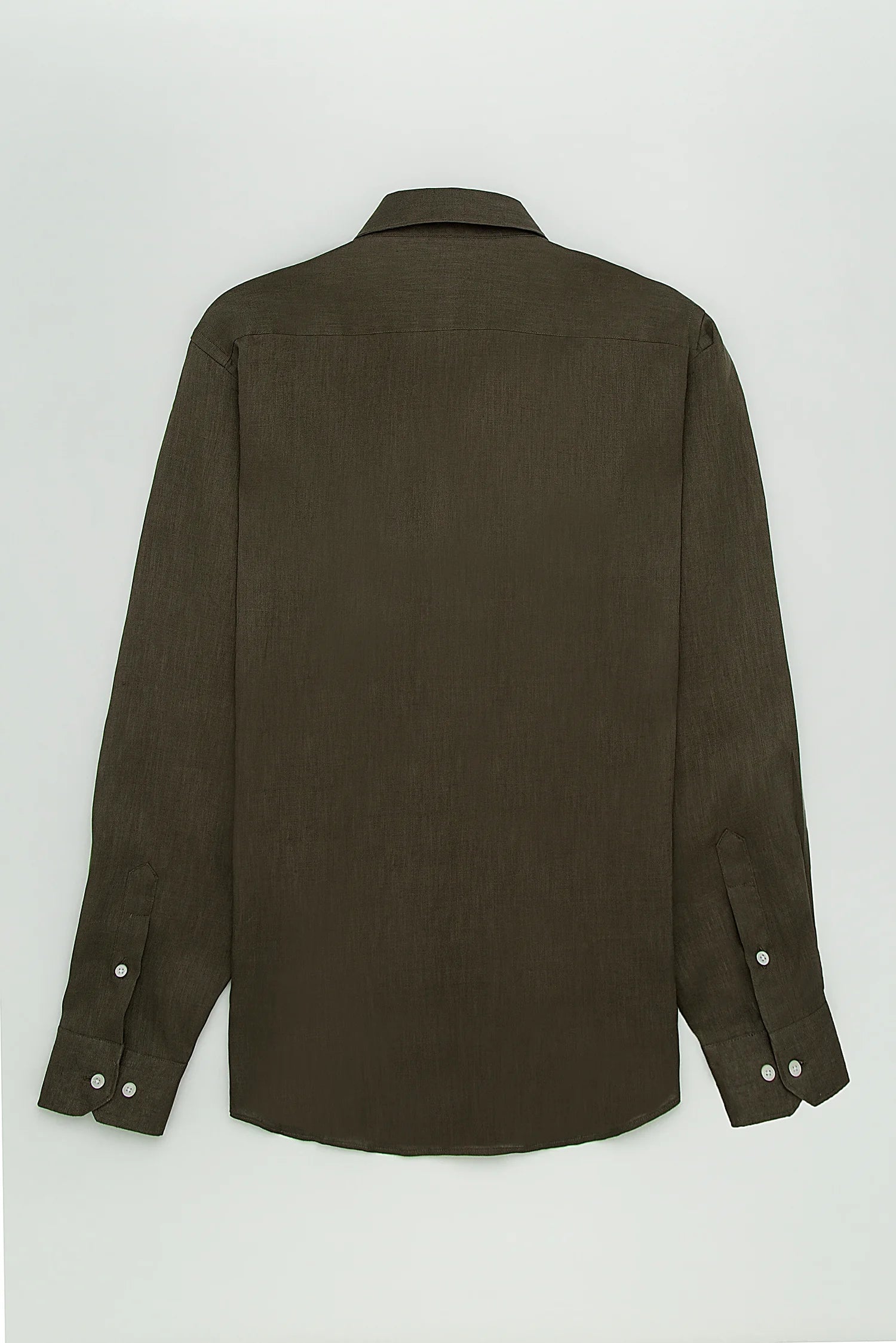 Camisa Button Under Lino Verde Oliva